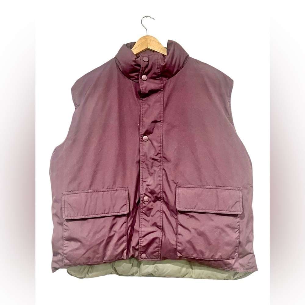 Cabela's Premier Northern Goose Down Puffer Vest Purple Mens 2XL Tal Vintage